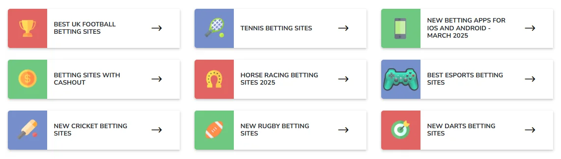 Compare new betting sites by sports or device 
